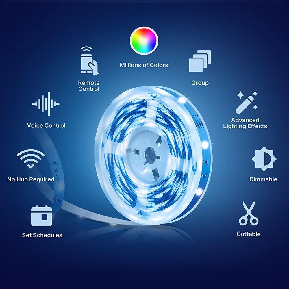 imageKasa Smart LED Light Strip RGB 328ft2 Rolls of 164ft WiFi LED Strip Works w Alexa ampamp Google AssistantHigh Brightness Trimmable Up to 25000 Hours2Yr Warranty KL400L10MulticolorMulticolor