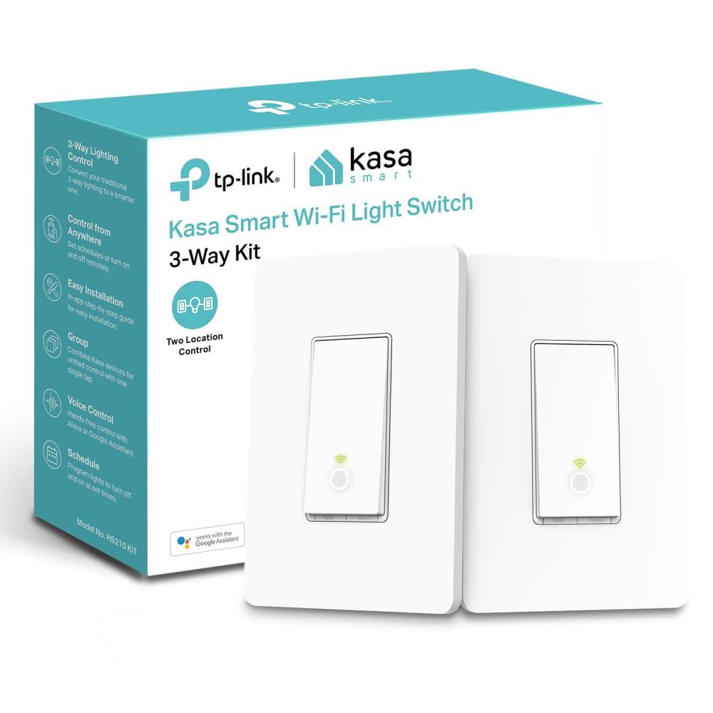 imageKasa Smart 3 Way Switch HS210 KIT Needs Neutral Wire 24GHz WiFi Light Switch works with Alexa and Google Home UL Certified No Hub Required White2 Count Pack of 1Original Version
