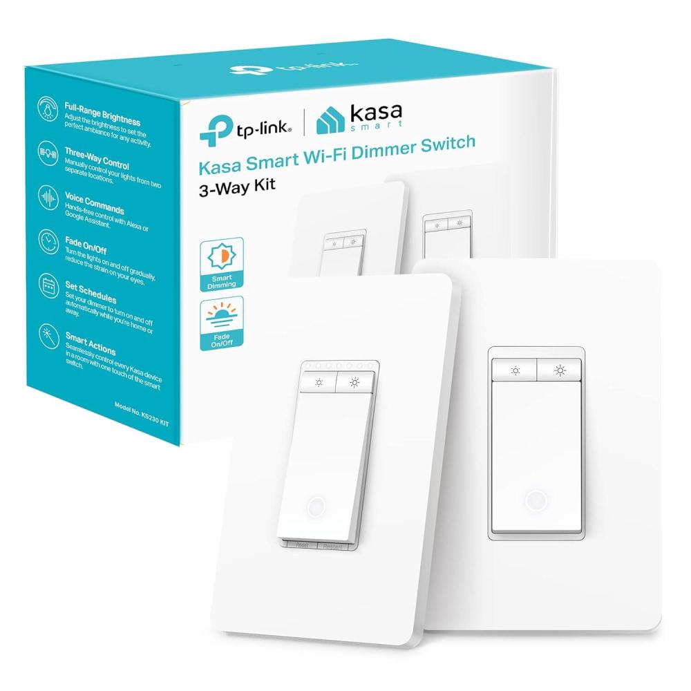 imageKasa Smart Motion Sensor Switch Single Pole Needs Neutral Wire 24GHz WiFi Light Switch Works with Alexa ampamp Google Assistant UL Certified No Hub RequiredKS200MP2White2Pack3Way Dimmer