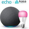imageEcho 4th Gen in Charcoal bundle with TPLink Kasa Smart Color Bulb