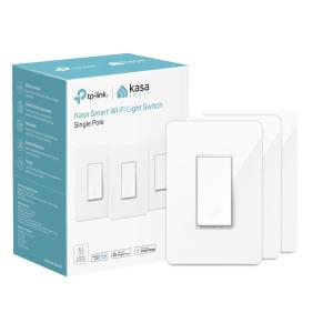 Kasa Matter Smart Light Switch: Voice Control w/Siri, Alexa & Google Assistant, UL Certified, Timer & Schedule, Easy Guided Install, Neutral Wire Required, Single Pole, 2.4GHz Wi-Fi, 3-Pack(White  Alexa Compatible)