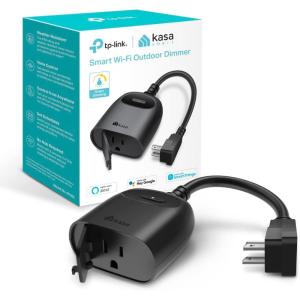 Kasa Outdoor Smart Plug, Smart Home Wi-Fi Outlet Timer, Max Load 15A/1875W, IP64 Weather Resistance, Compatible with Alexa, Google Home & SmartThings, No Hub Required, ETL Certified(KP401)(Dimmer 1-Socket)