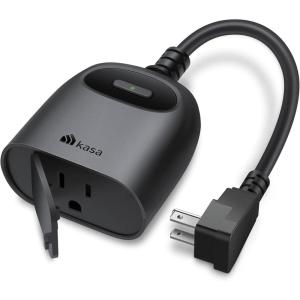 Kasa Outdoor Smart Plug, Smart Home Wi-Fi Outlet Timer, Max Load 15A/1875W, IP64 Weather Resistance, Compatible with Alexa, Google Home & SmartThings, No Hub Required, ETL Certified(KP401)(1-Socket New Version)