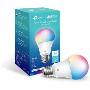 Kasa Smart Light Bulbs, Full Color Changing Dimmable Smart WiFi Bulbs Compatible with Alexa and Google Home, A19, 60 W 800 Lumens,2.4Ghz only, No Hub Required, 2-Pack (KL125P2), Multicolor(800 Lumens  1-Pack)