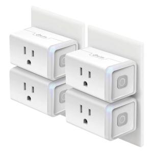 Kasa Smart Plug HS103P3, Smart Home Wi-Fi Outlet Works with Alexa, Echo, Google Home & IFTTT, No Hub Required, Remote Control,15 Amp,UL Certified, White, 3 Count (Pack of 1)(Alexa Compatible Plug 4-Pack)