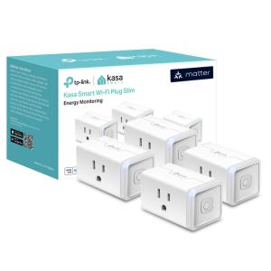 Kasa Smart Plug HS103P3, Smart Home Wi-Fi Outlet Works with Alexa, Echo, Google Home & IFTTT, No Hub Required, Remote Control,15 Amp,UL Certified, White, 3 Count (Pack of 1)(Matter Compatible Plug 4-Pack)