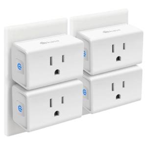 Kasa Smart Plug Mini 15A, Apple HomeKit Supported, Smart Outlet Works with Siri, Alexa & Google Home, UL Certified, App Control, Scheduling, Timer, 2.4G WiFi Only, 4 Count (Pack of 1) (EP25P4), White(Ultra Mini 4-Pack)