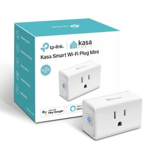 Kasa Smart Plug Mini 15A, Apple HomeKit Supported, Smart Outlet Works with Siri, Alexa & Google Home, UL Certified, App Control, Scheduling, Timer, 2.4G WiFi Only, 2 Count (Pack of 1) (EP25P2), White(Smart plug)