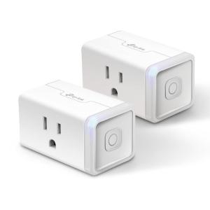 Kasa Smart Plug Mini 15A, Apple HomeKit Supported, Smart Outlet Works with Siri, Alexa & Google Home, UL Certified, App Control, Scheduling, Timer, 2.4G WiFi Only, 2 Count (Pack of 1) (EP25P2), White(Homekit Compatible)